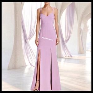 Likely NY Seamed Corset Double Slit Formal Dress